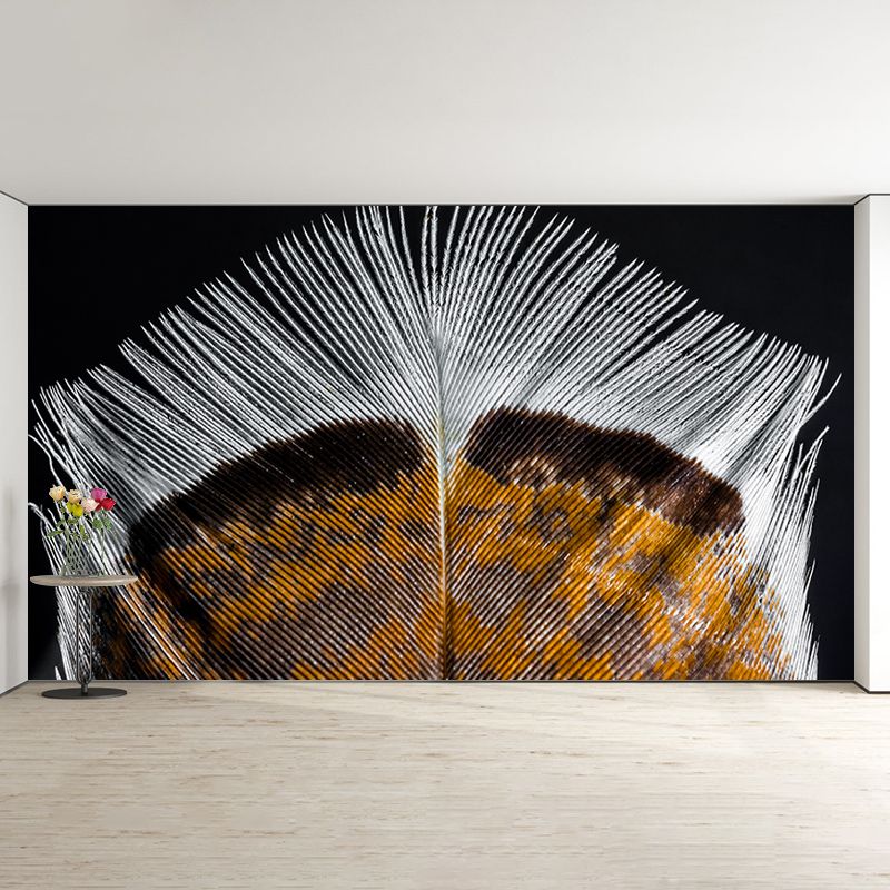 Feather Mural Wallpaper Moisture Resistant Art for Bedroom, Custom Size Available