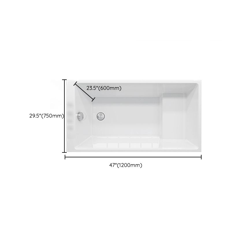 Soaking Bathtub Antique Finish Rectangular Back to Wall Bath Tub