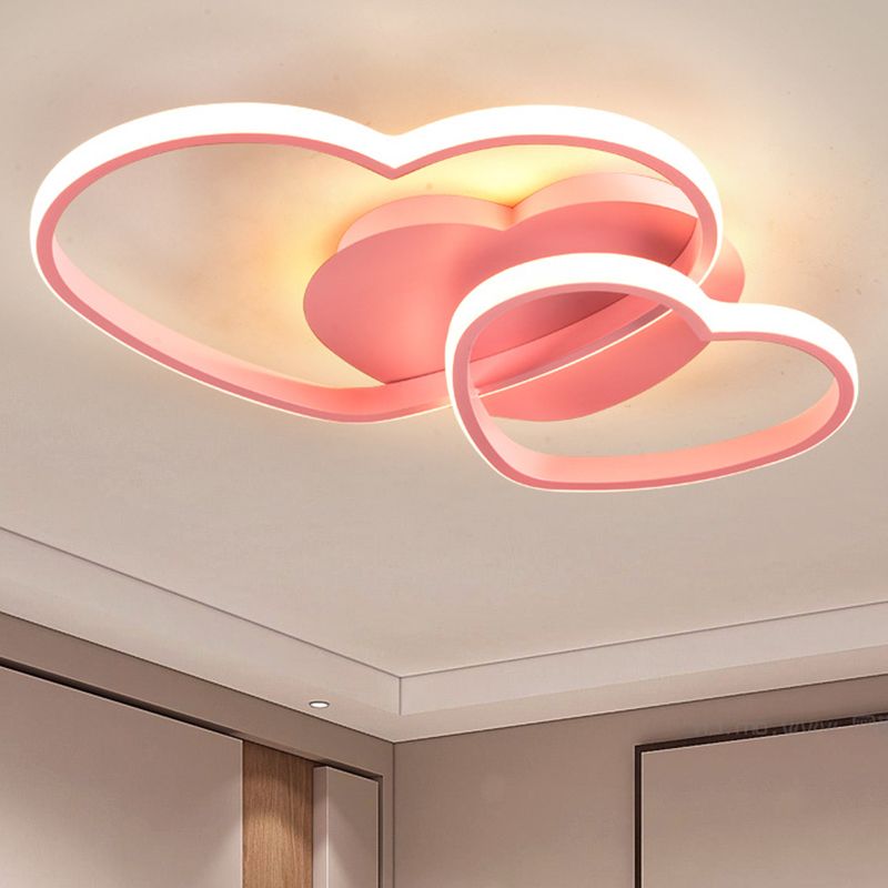 Lámparas de techo empotradas con diseño de corazón, 1 luz, luces de techo contemporáneas de metal, montaje empotrado