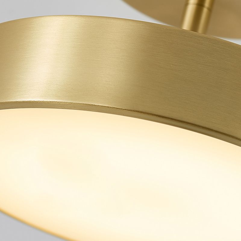 Modern Semi Flush Light Round Ceiling Lighting with Metal for Hallway