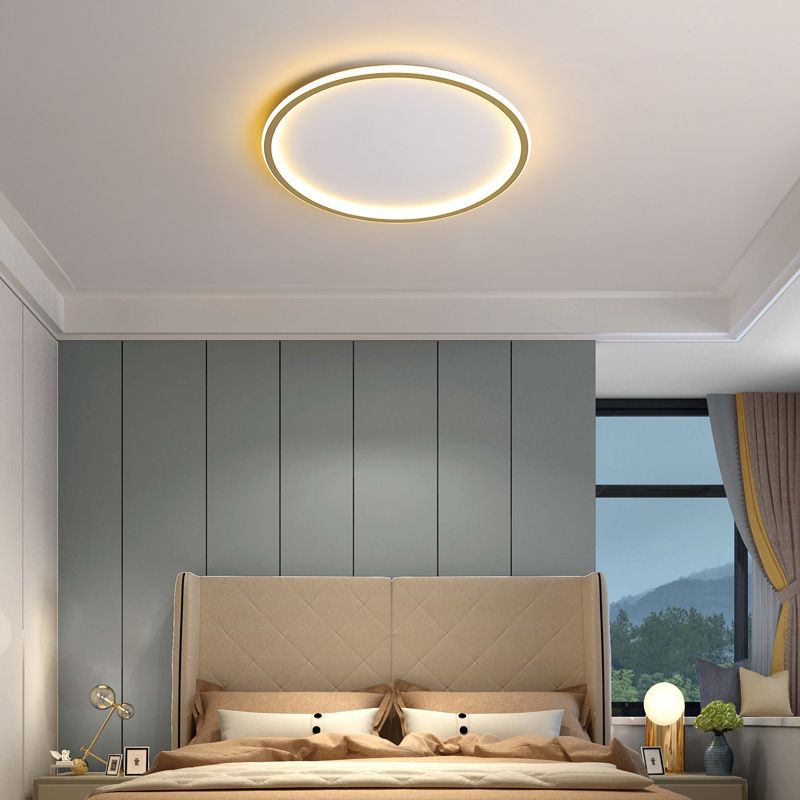 Plafonnier circulaire en métal, LED de style simple, proche du plafonnier