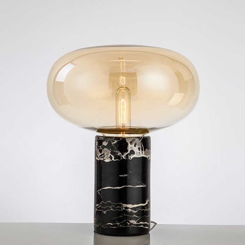 Lámpara de mesa de vidrio de humo de ellipse/vaso ámbar
