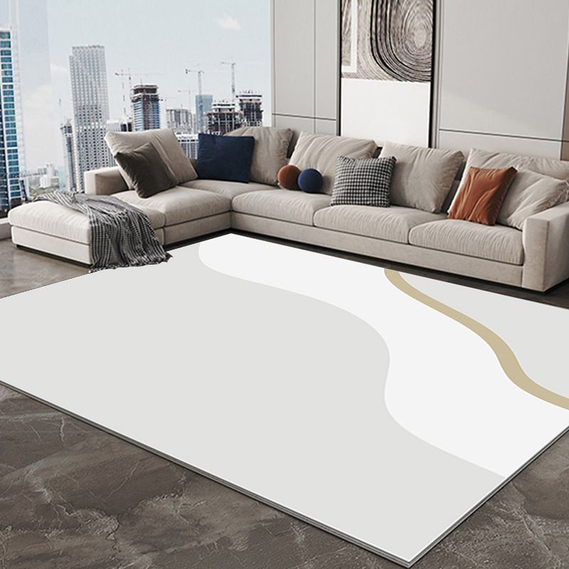 Abstract Print Living Room Non-Slip Backing Rectangle Modern Polyster Carpet
