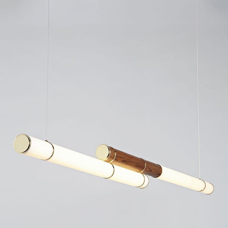 Lámpara lineal de lámparas de luz de cobre de cobre moderna con tono acrílico