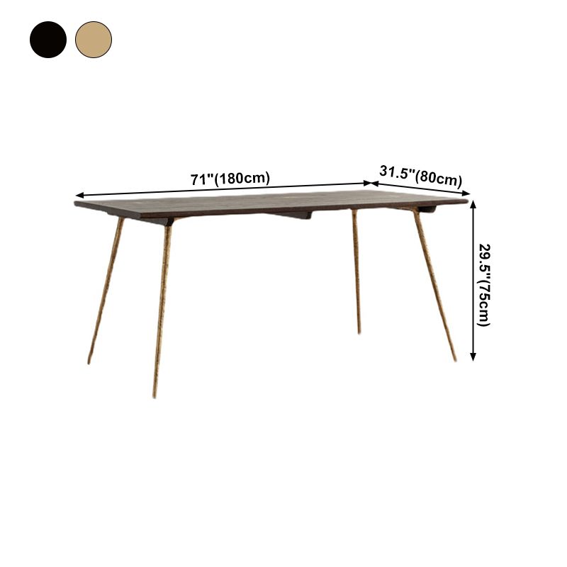 Mesa de comedor de madera maciza de roble Mesa de comedor rectangular industrial con 4 patas