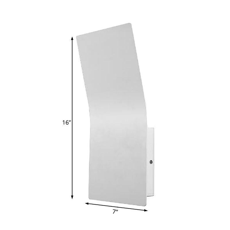 Accesorio de la pared rectangular metálico de la curva de pared estilo lámpara de pared blanca de acabado de 2 luces