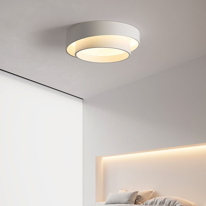 Moderne Stijl Ronde Flush Mount Licht Metaal 1 Licht Plafond Licht voor Slaapkamer