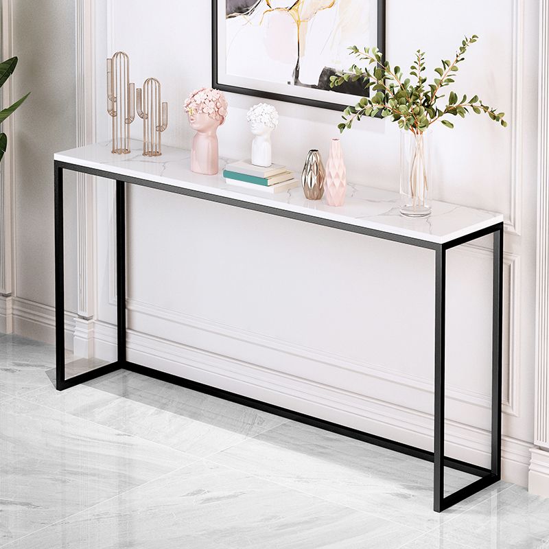 Modern Rectangle Console Sofa Table 33.46-inch Tall Accent Table with 1 Shelf