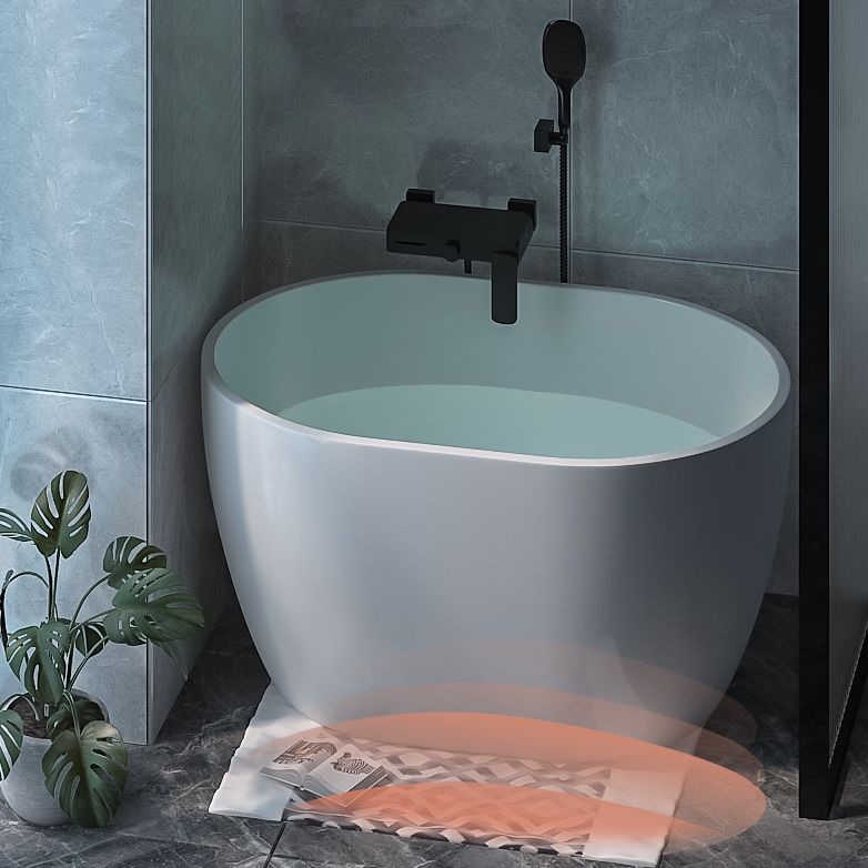 Modern Oval Soaking Bath Tub Freestanding Acrylic-Fiberglass Bath Tub