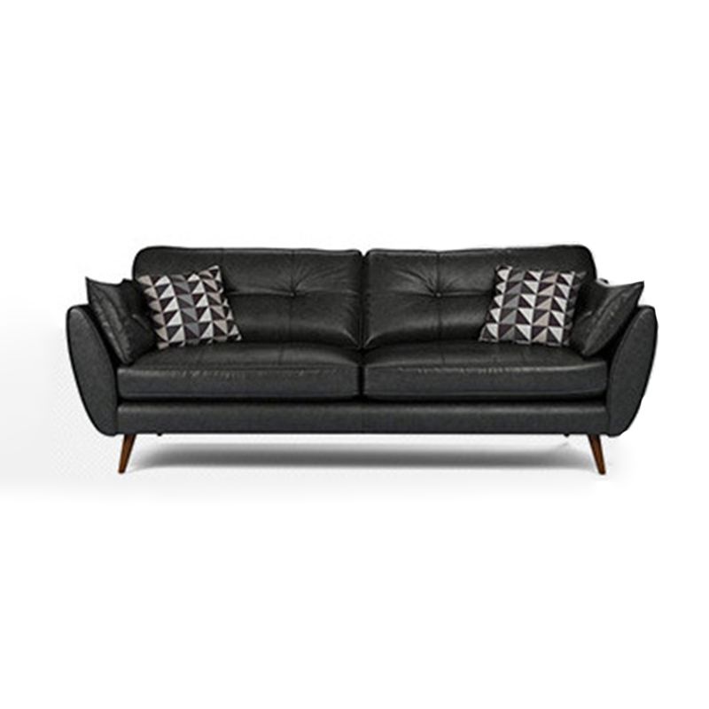 33.4" H 3-4 Seater Faux Leather Flared Arm Sofa for Living Room