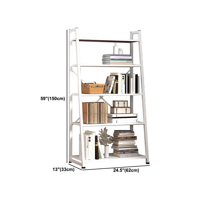Modern Home Steel Book Shelf Ladder 12"W Matte Finish Bookcase