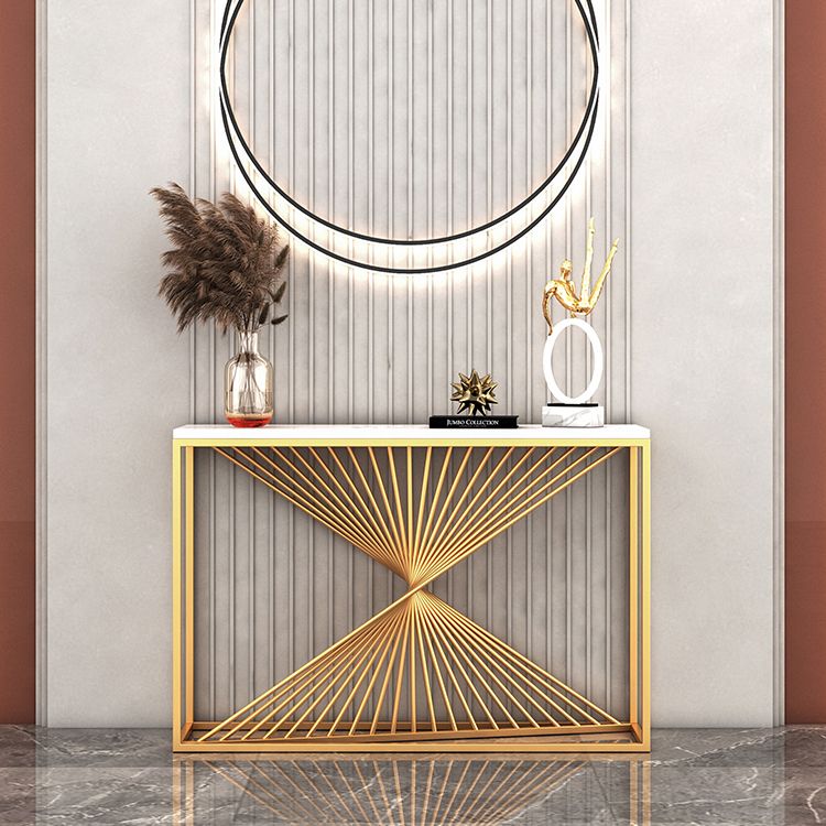 Contemporary Iron Console Table Rectangle Frame Stain Resistant Console Sofa Table