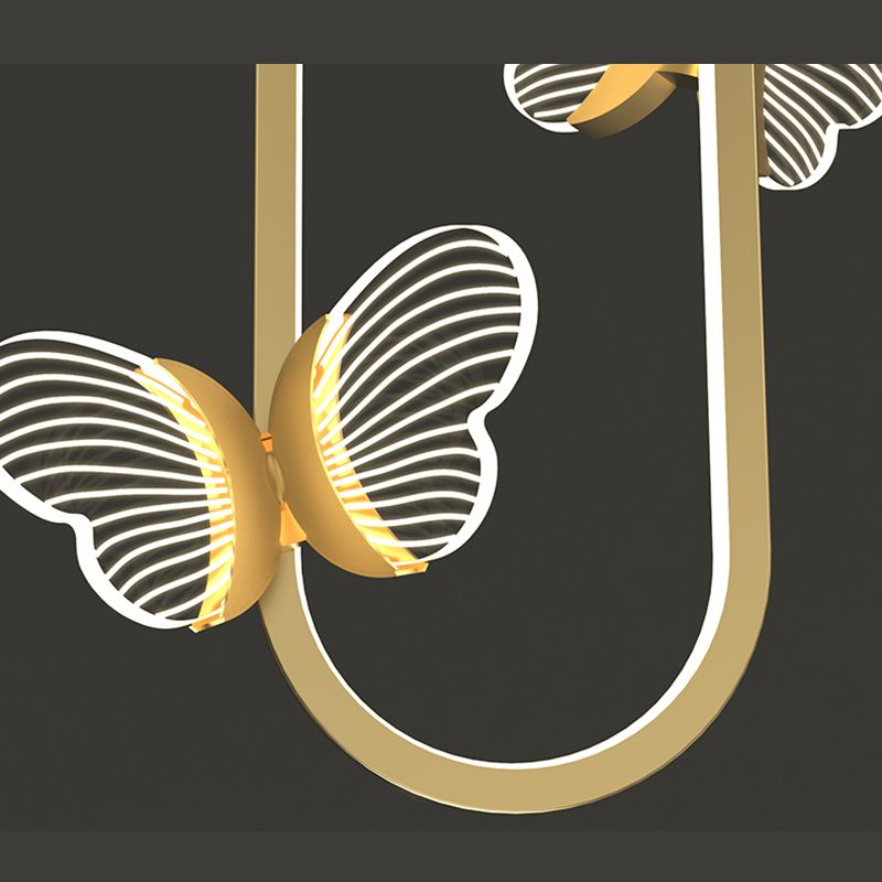 Plafonnage minimaliste Butterfly Plafond Metal Bedroom LED Suspension Pendante