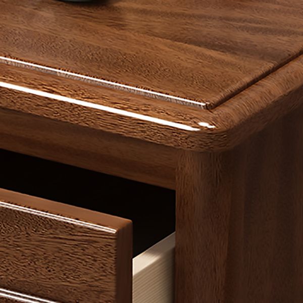 Contemporary Accent Table Nightstand Wood Storage Night Table with 2 Drawers