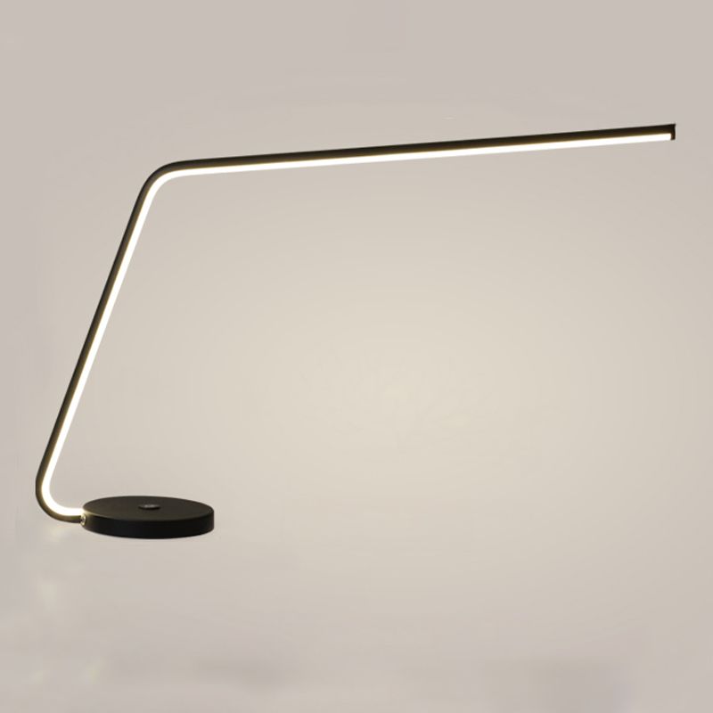 Linear 1 Light Table Light Contemporary Metal Night Table Lamps for Study Room