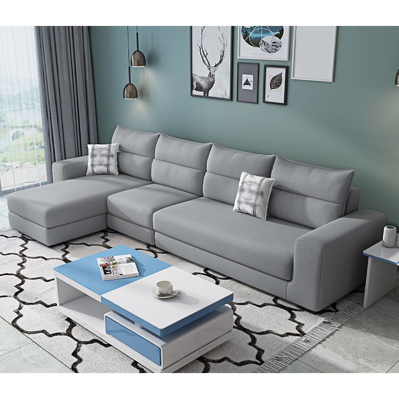 106.3"L x 57.09"W x 27.6"H 4-Seat Cushion Back Sectionals with Slipcover