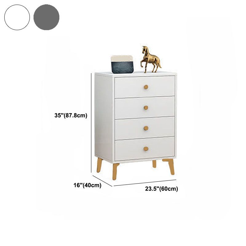Glam Vertical Engineered Wood Storage Chest Bedroom Chest with Drawers