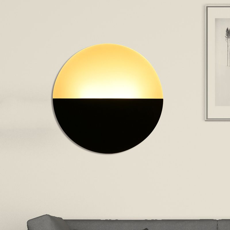 Simplicidad redonda de pared acrílica. LED LED LIGHT LIGHTING de pared de luz en blanco/negro