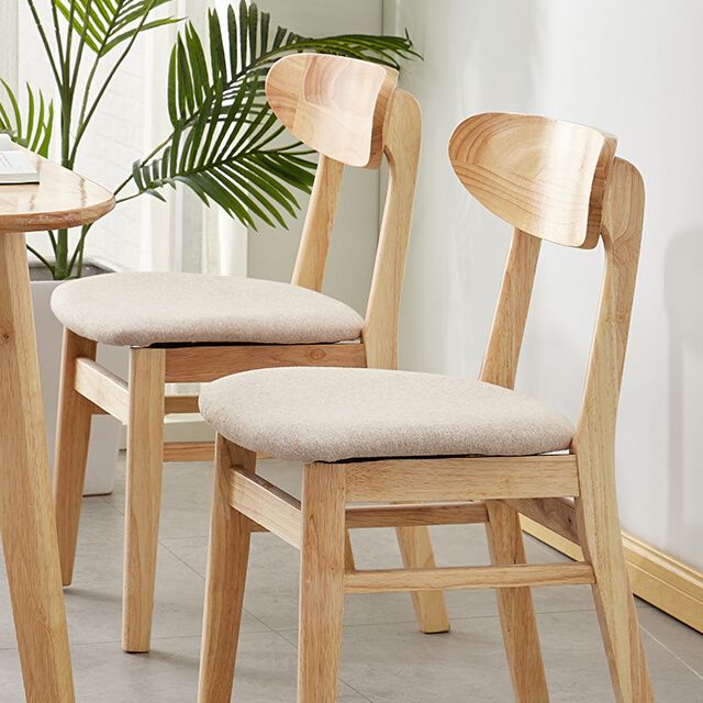 Chaise d'appoint de salle à manger moderne en bois avec coussin, chaise d'appoint à dossier ouvert pour la cuisine