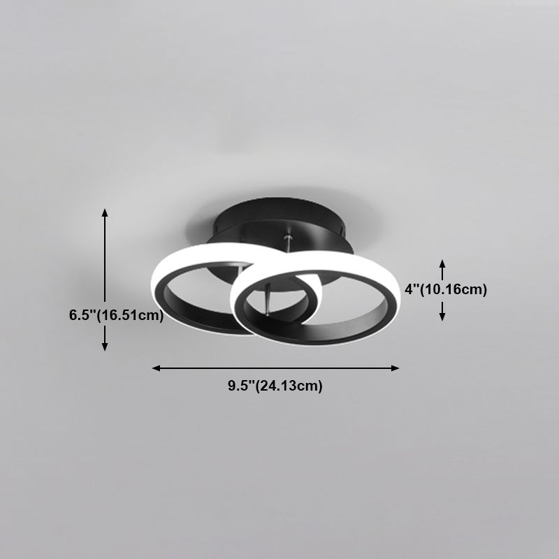 Plafonnier LED rond noir, luminaire de plafond Simple et affleurant pour le salon