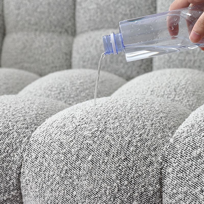 Beige and Gray Standard Seating Tuxedo Arm Sofa Biscuit Back for Apartment