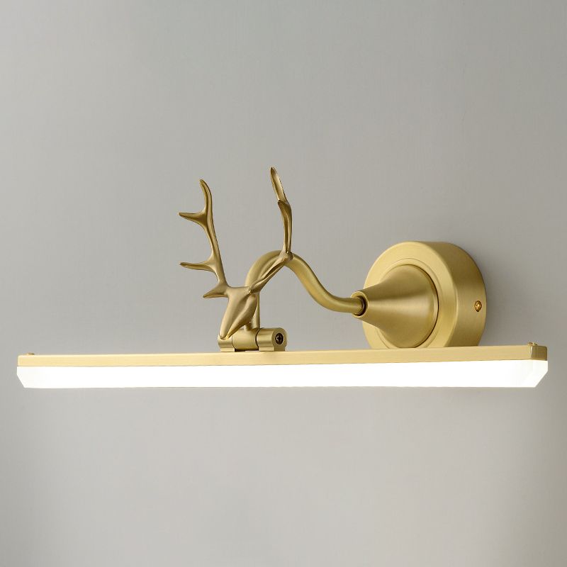 Koper LED lineaire wandkandel in moderne luxe stijl acryl wandlicht met gewei decoratie
