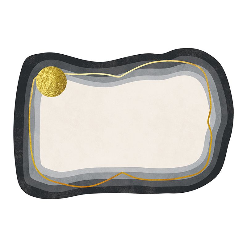 Light Orange Line Rug Polyester Modern Rug Non-Slip Backing Rug for Home Decor