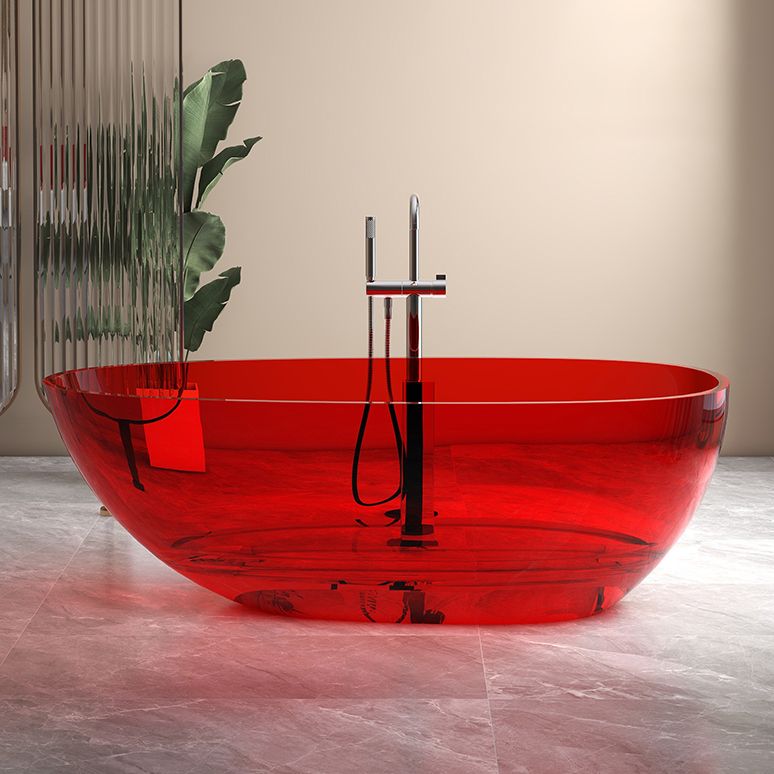Modern Style Transparent Bathtub Oval Freestanding Bathtub for Bathroom