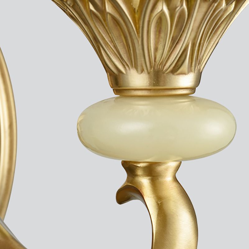 Lámpara de luz de latón de metal acampado 1/2 cabezas lámpara de montaje de pared tradicional para sala de estar