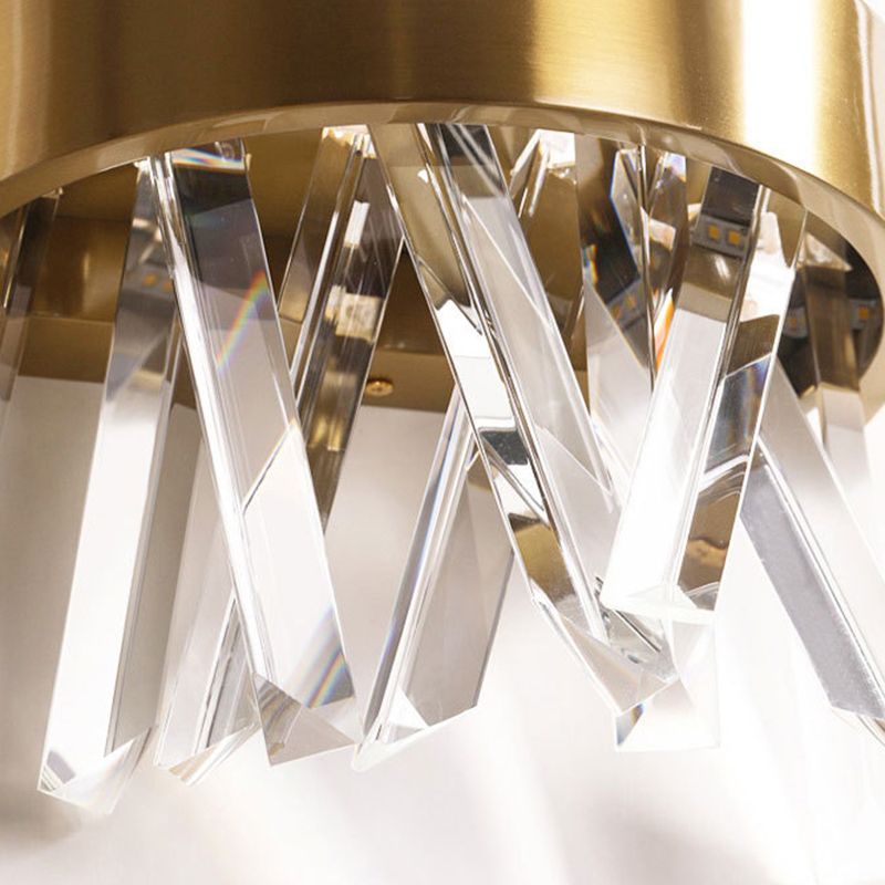 Geometric Shape Crystal Wall Light Modern Style 1 Light Wall Light Sconce in Gold
