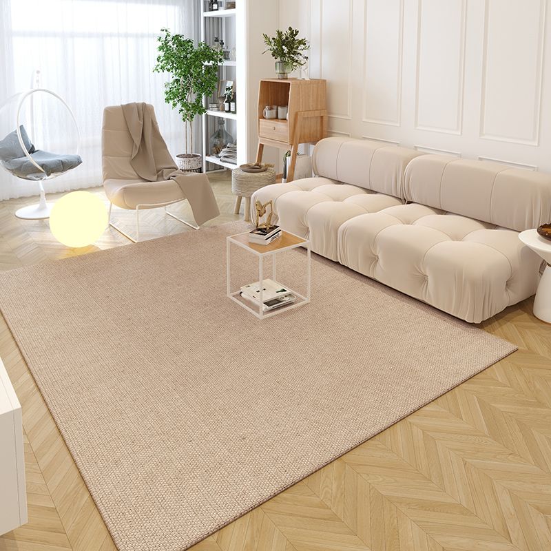 Contemporary Solid Area Rug Polyester Indoor Carpet Pet Friendly Carpet for Living Room