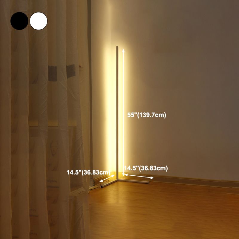 Contemporary Style Linear Shape Floor Lamp Metal Single Light Floor Lamp