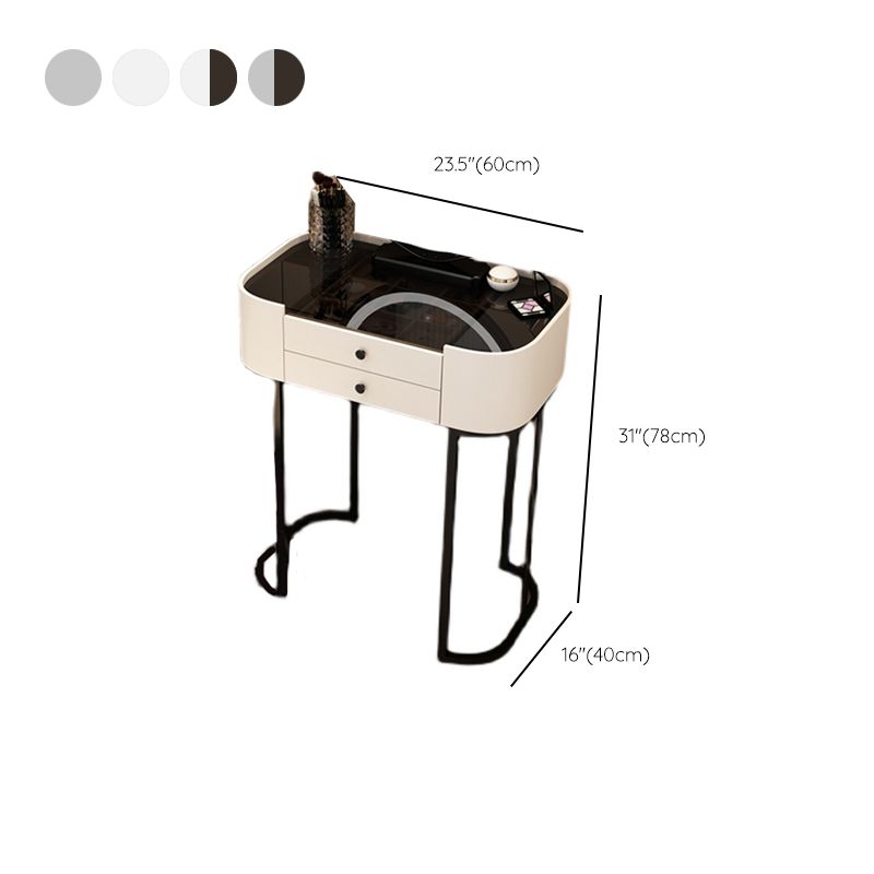 Contemporary Glass Vanity Dressing Table Bedroom Makeup Vanity Desk with Drawer