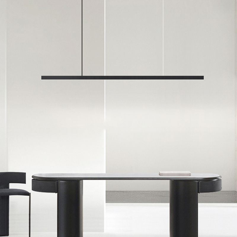 Minimalism Hanging Light Black Linear Island Light Fixture for Dining Room