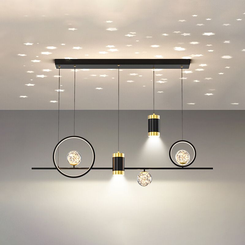 Spherical Shape Island Lights Contemporary Style Metal Island Lighting