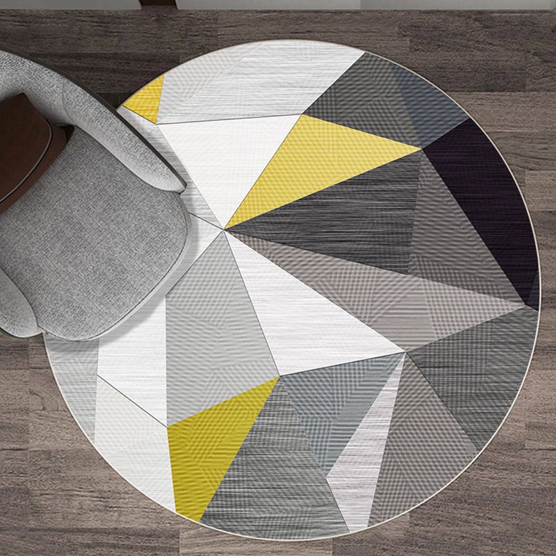 Orange Modern Carpet Polyester Geometric Carpet Washable Carpet for Living Room