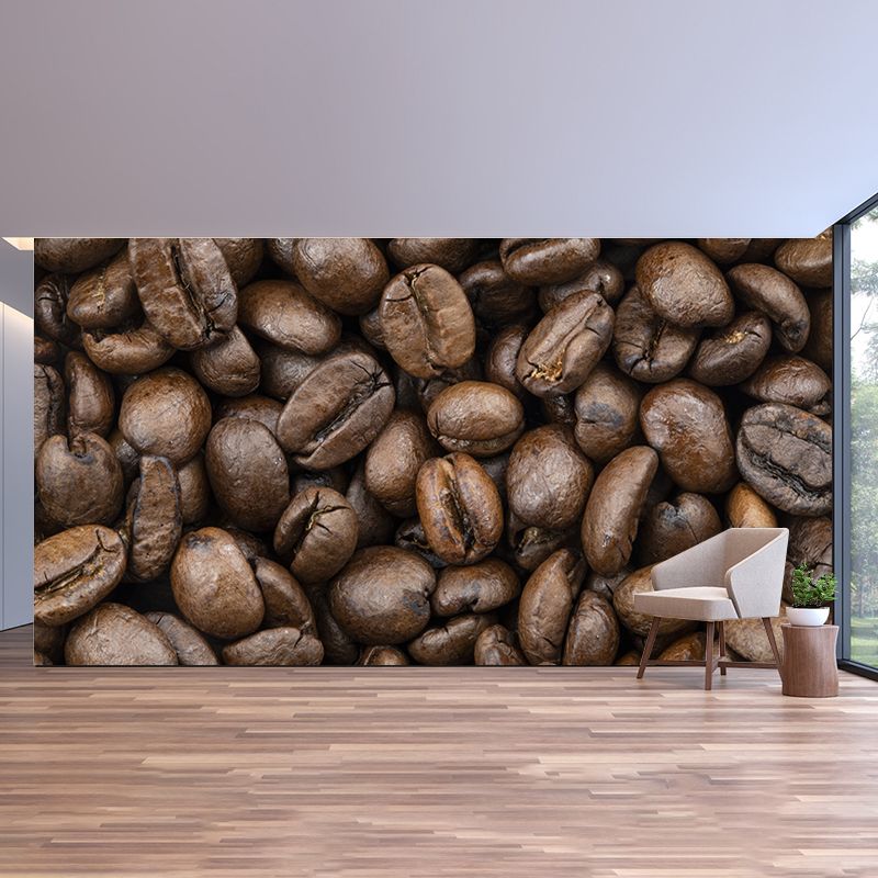 Coffee Beans Wallpaper Mural Modernist Coffee Shop Wall Decor, Stain Resistant