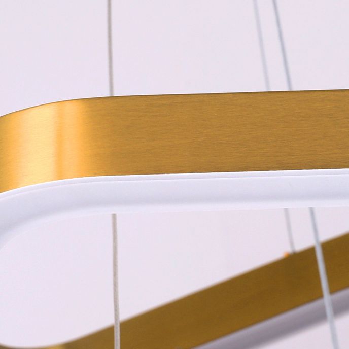 Modern Hexagon Chandelier Light Fixtures 3-Tier Hanging Pendant Lamps with White Acrylic Shade