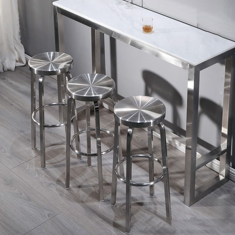 Industrial Stainless Steel Bar Stool Armless Counter Height Stools
