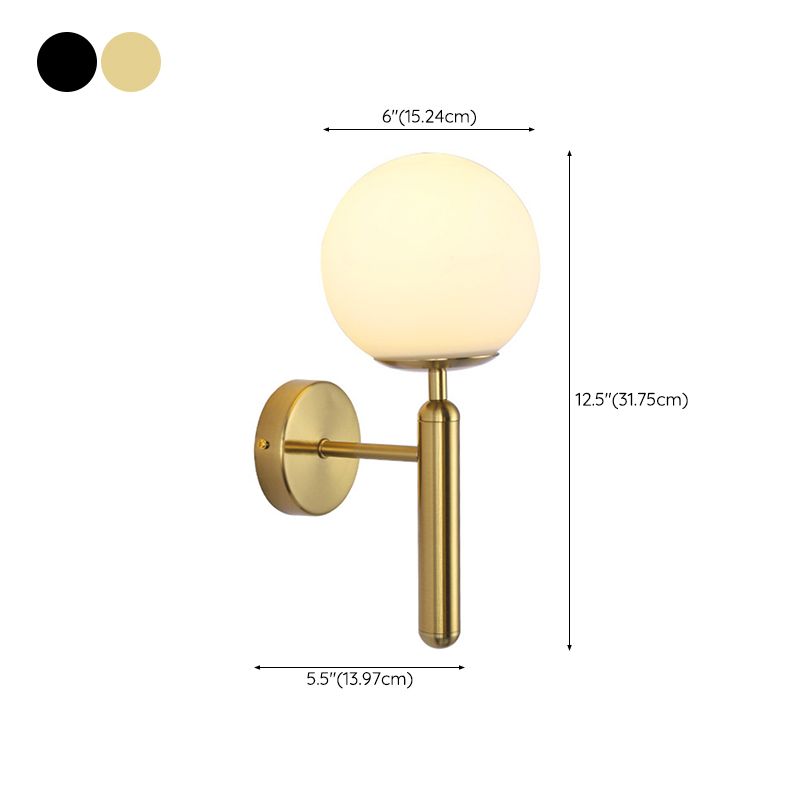 Sphere Shape Glass Sconce Light Modern Style Wall Lamp for Dining Room