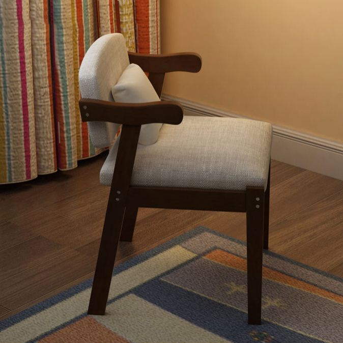 Contemporary Style Arm Chair Wood Open Back Dining Chairs for Indoor