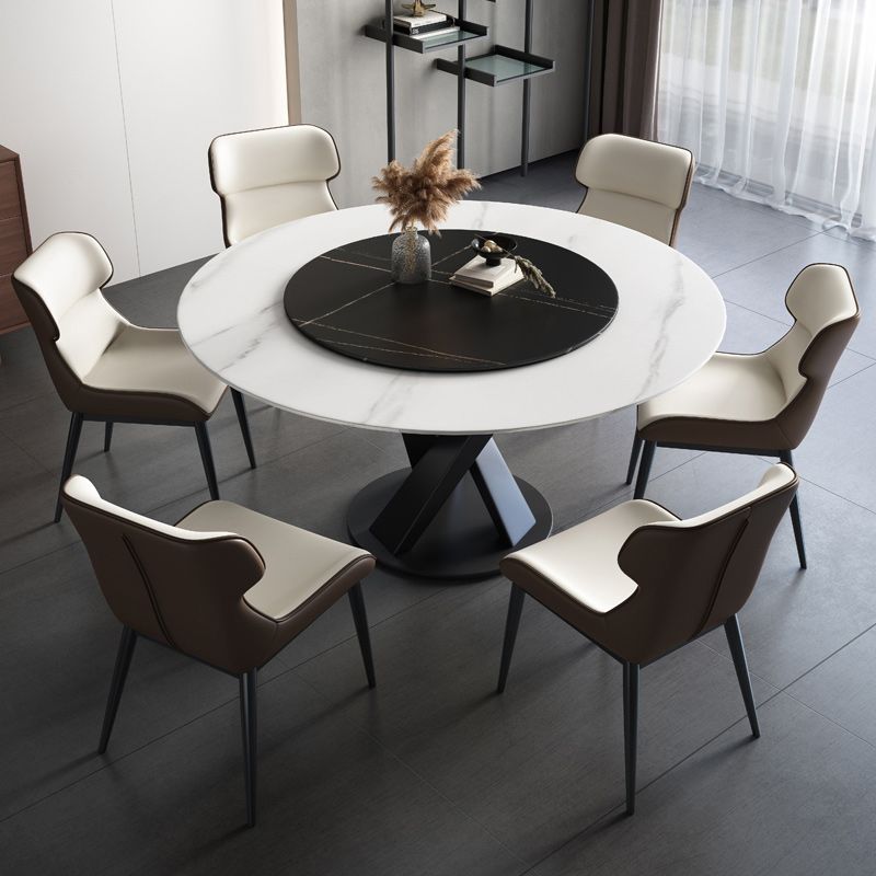 Modern Stone Dining Table Turntable Home Kitchen Pedestal Furniture