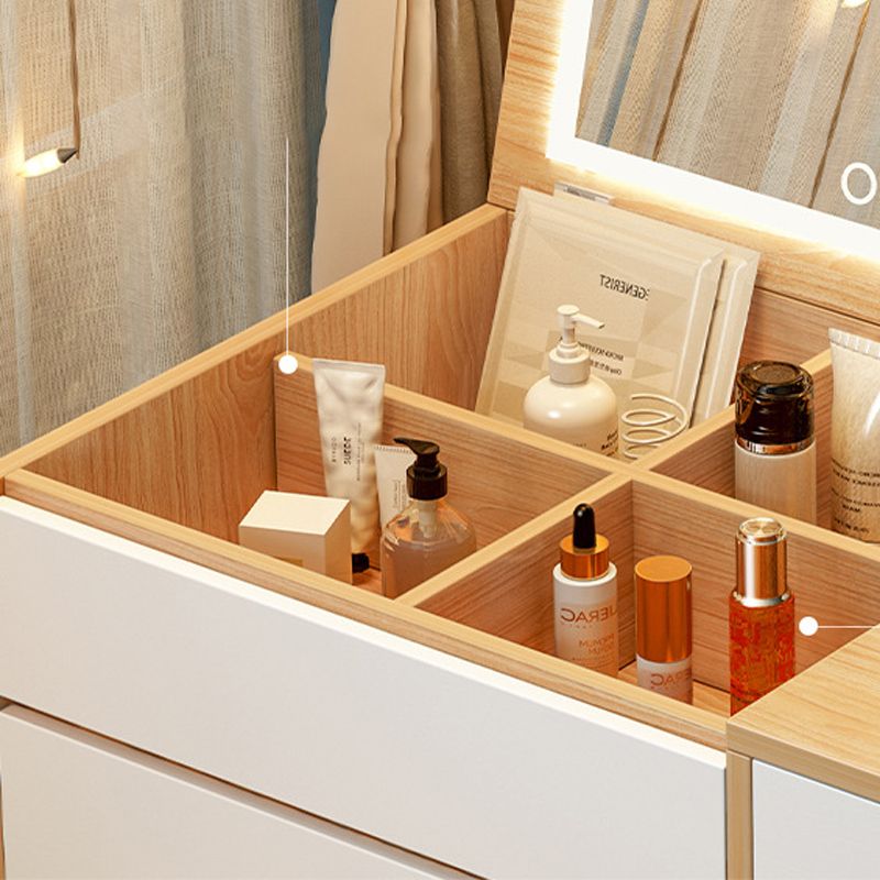 Scandinavian 1-Drawer Wooden Flip-top Dressing Vanity Make-up Table