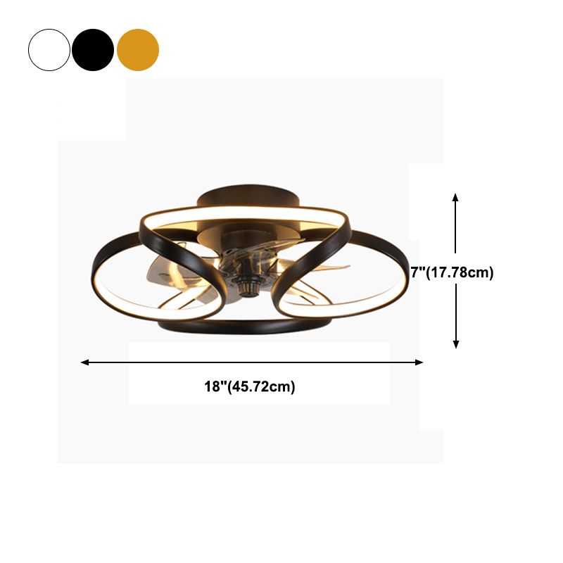 Contemporary Linear LED Ceiling Fan Light Simple Flush Mount Light for Living Room