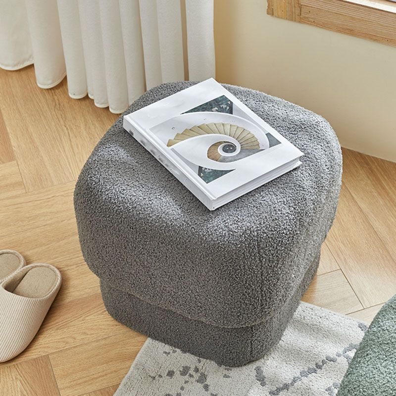 Solid Color Flannel Standard Stool Modern Simple Square Upholstered Stool