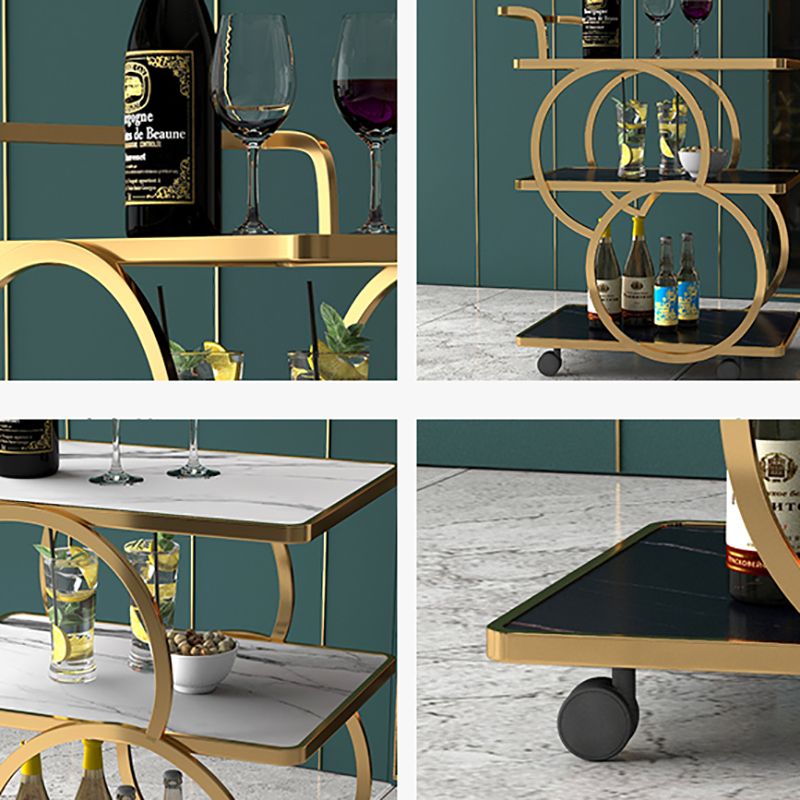 31.50" High Contemporary Prep Table Rolling Metal Prep Table for Home