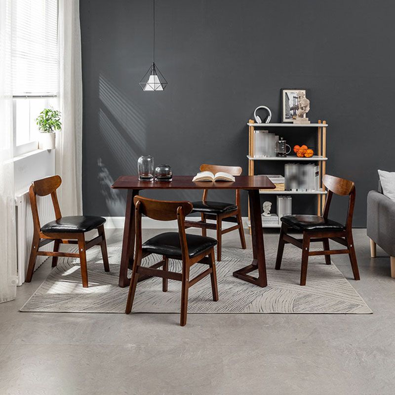 Silla lateral casera tapizada escandinava Silla de comedor natural con respaldo abierto