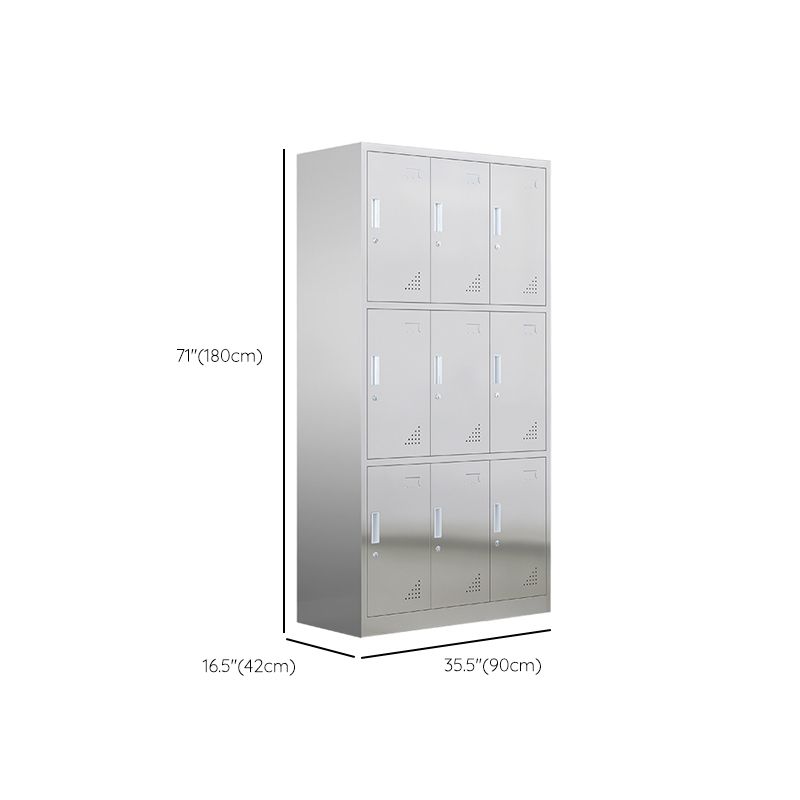 35.5"L x 16.5"W x 71"H Hinged Door Storage Cabinet Contemporary Cabinet with Metal Doors