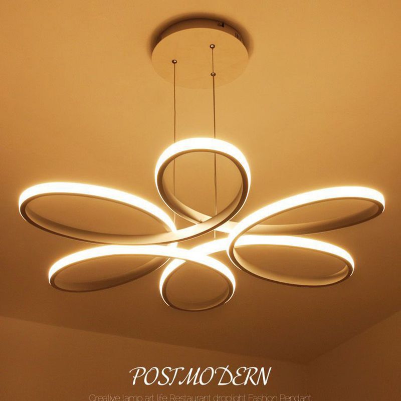 Lámpara de colgación de led de flores simplicidad acrílico comedor lineal encosnedora