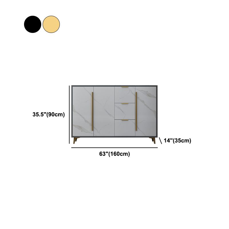 Glam Sideboard Gray Engineer Wood Sideboard with Door for Living Room